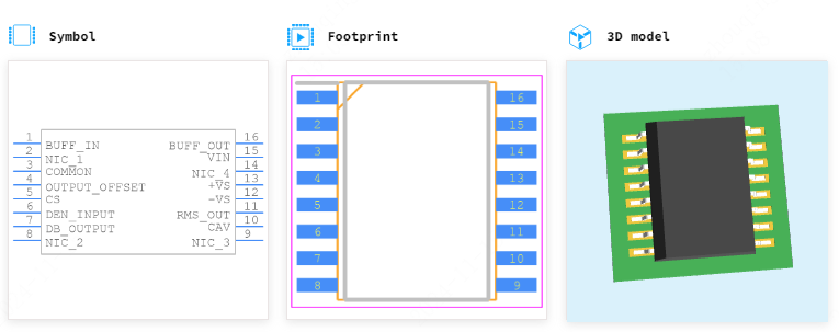 AD637JRZ-R7引脚图和PCB焊盘图