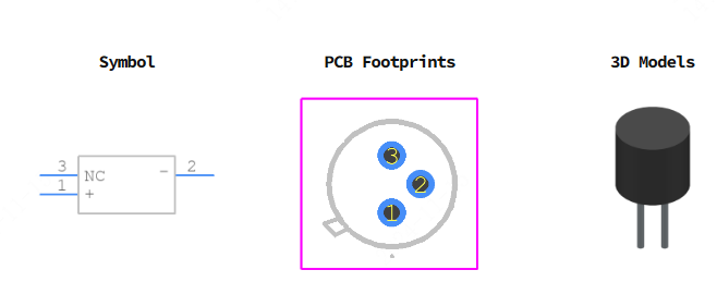 AD590JH引脚图和PCB焊盘图