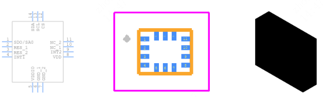ASM330LHHTR引脚图和PCB焊盘图