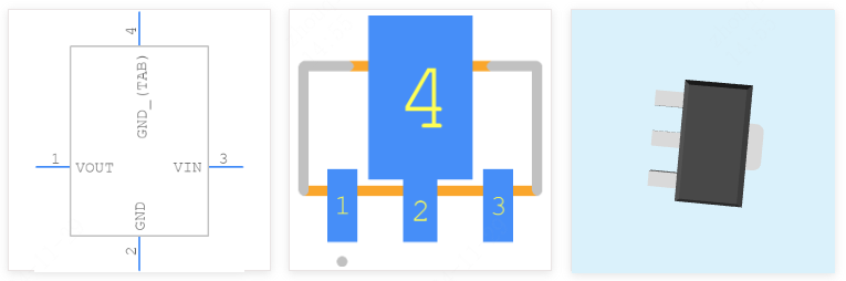 STD5N95K5引脚图和PCB焊盘图