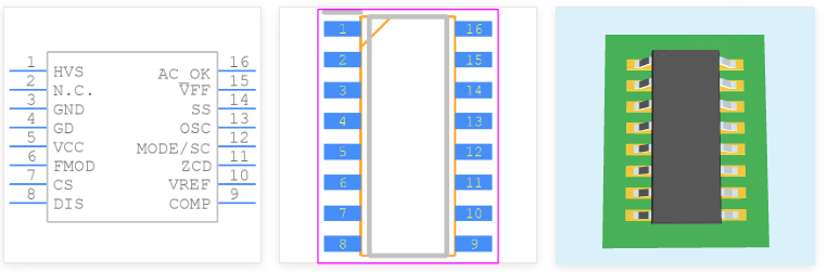 L6566BTR引脚图和PCB焊盘图