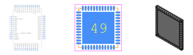 STM8L151C8U6引脚图和PCB焊盘图