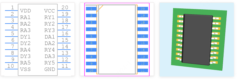 GD75232DWR引脚图和PCB焊盘图