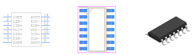 TL064IDRG4引脚图和PCB焊盘图