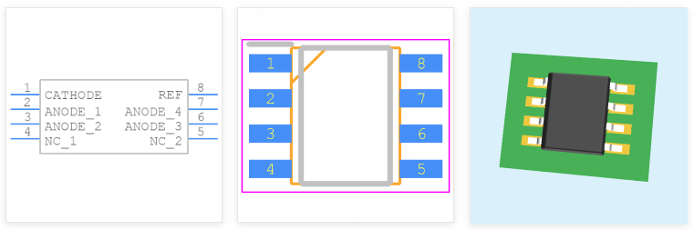 TL431AIDR引脚图和PCB焊盘图