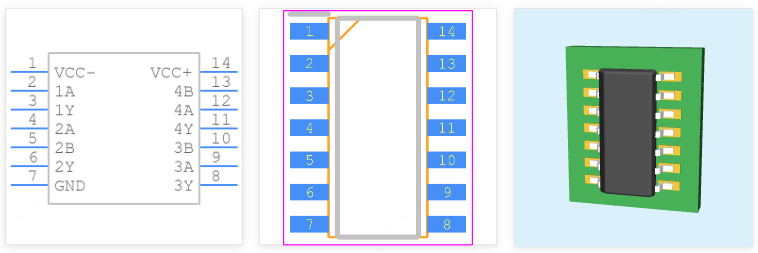 SN75C188DR引脚图和PCB焊盘图