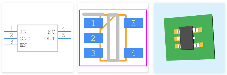 TPS763引脚图和PCB焊盘图