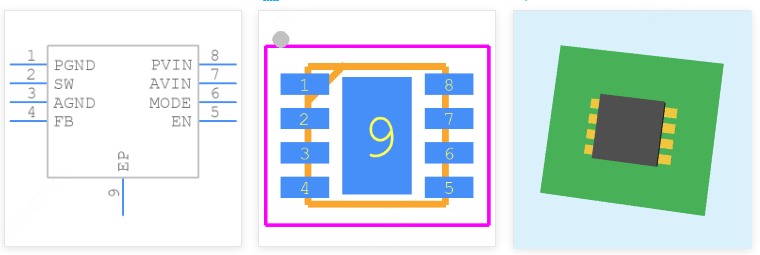 TPS76318DBVR引脚图和PCB焊盘图
