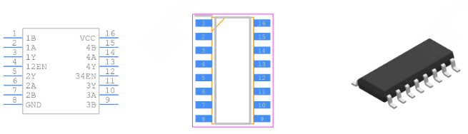 MC3486DR引脚图和PCB焊盘图