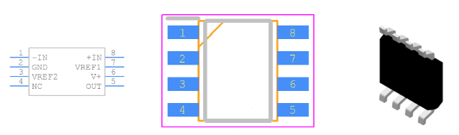 AD8210YRZ-REEL7引脚图和PCB焊盘图