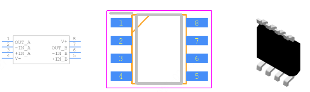 AD8622ARZ-REEL7引脚图和PCB焊盘图