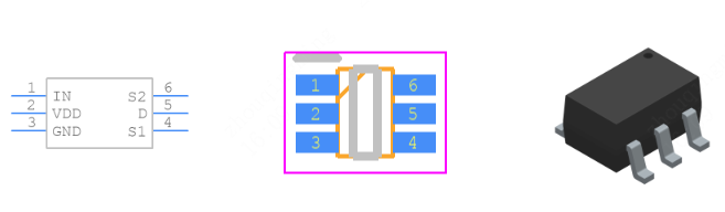 ADG779BKSZ-REEL7引脚图和PCB焊盘图