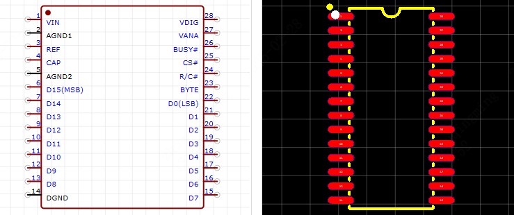AD976ARZRL引脚图和PCB焊盘图