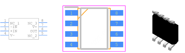AD8628ARZ-REEL7引脚图和PCB焊盘图
