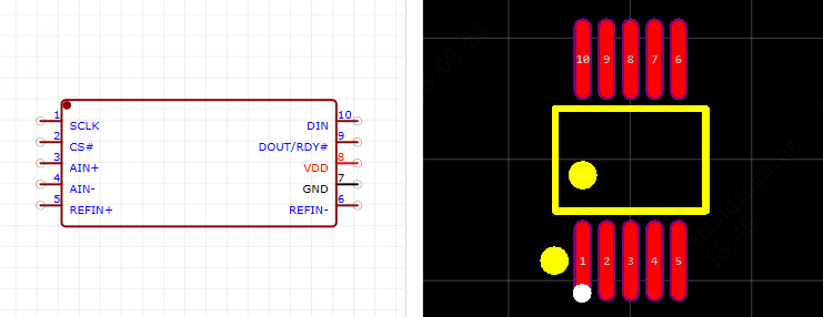 AD7789BRMZ-REEL引脚图和PCB焊盘图