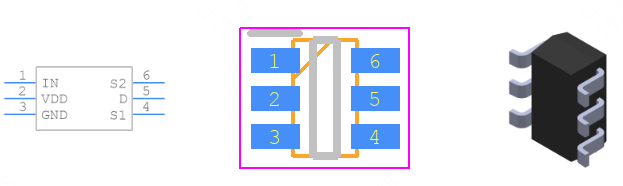 ADG719BRTZ-REEL7引脚图和PCB焊盘图