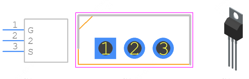 STP30NF10引脚图和PCB焊盘图