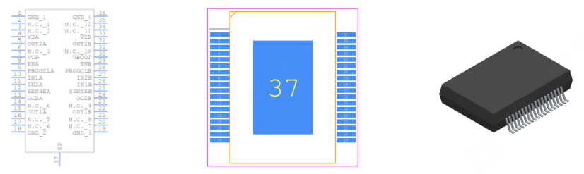 L6206PD013TR引脚图和PCB焊盘图
