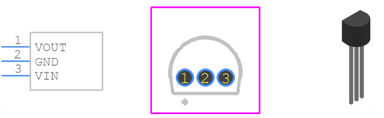 L78L05ABZ-TR引脚图和PCB焊盘图