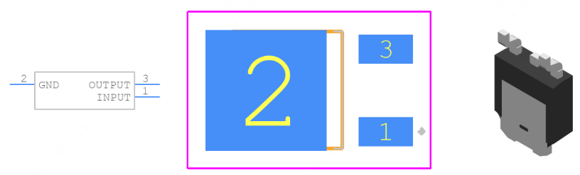 L78M24CDT-TR引脚图和PCB焊盘图