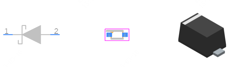 BAT41KFILM引脚图和PCB焊盘图