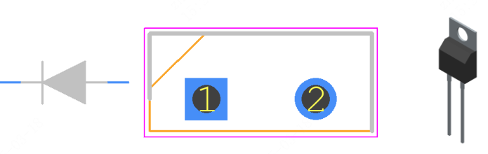 STTH3010D引脚图和PCB焊盘图