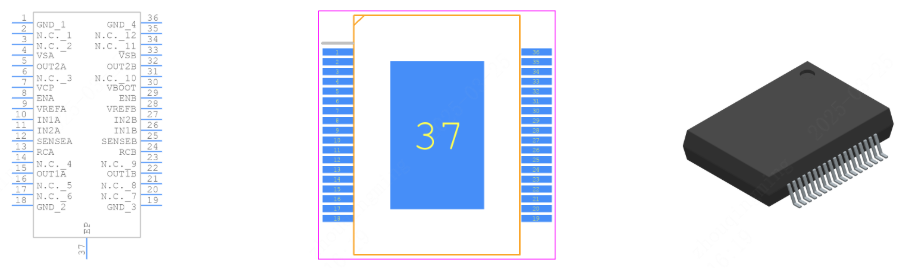 L6207PD引脚图和PCB焊盘图