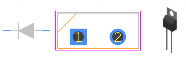 STTH8L06FP引脚图和PCB焊盘图