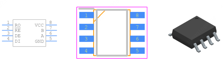 ST3485EBDR引脚图和PCB焊盘图