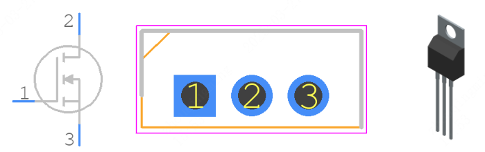 STP55NF06L引脚图和PCB焊盘图