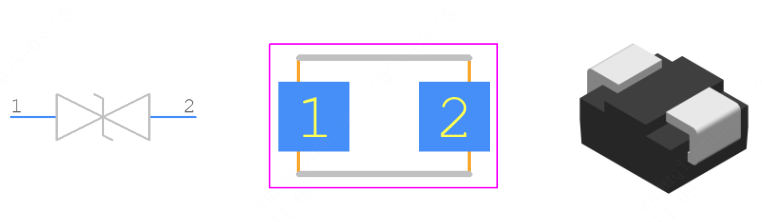 SMBJ33CA-TR引脚图和PCB焊盘图