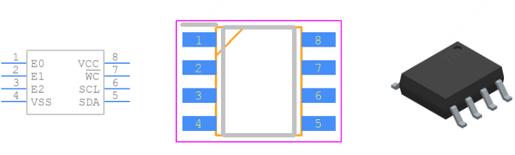 M24C32-RMN6TP引脚图和PCB焊盘图