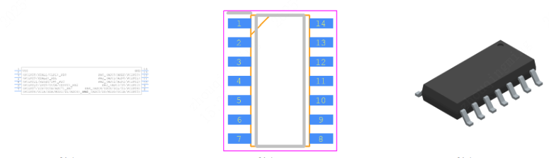 ATTINY44A-SSU引脚图和PCB焊盘图