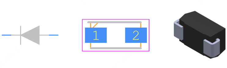 ES1D-E3/61T引脚图和PCB焊盘图
