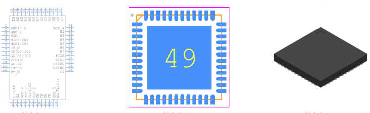 FT810Q-T引脚图和PCB焊盘图