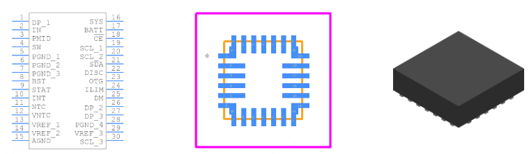 MP2723GQC-0000-Z引脚图和PCB焊盘图