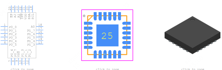 PCA9535AHF,128引脚图和PCB焊盘图